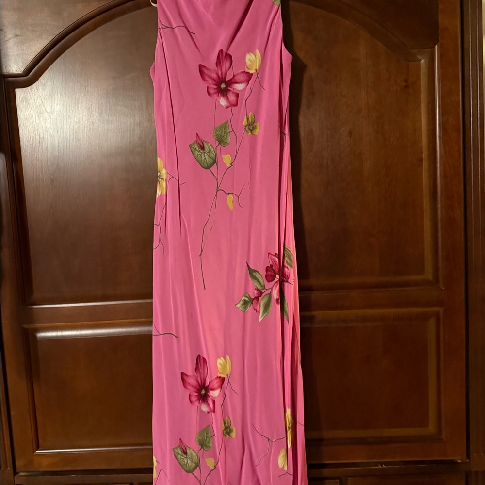 Talbots Pink Sleeveless V-Neck Maxi Gown